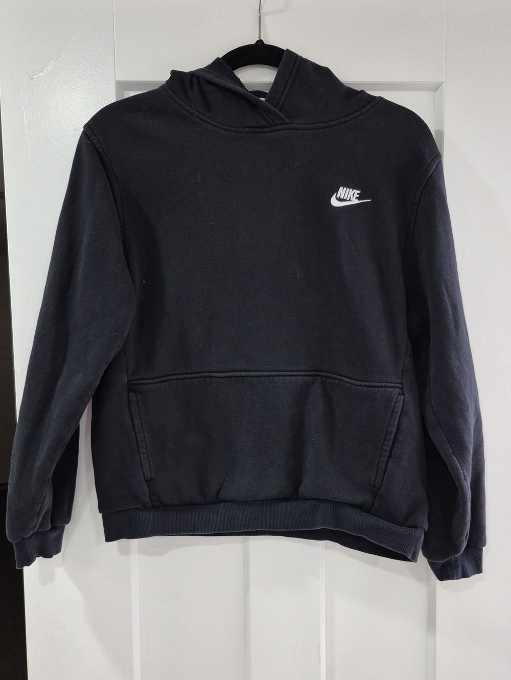 Nike Black Pullover Hoodie with White Swoosh Logo